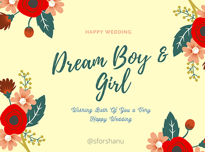 Dream Boy & Girl Wedding Message' 4k background art background branding illustration portfolio poster art poster design ui ux vector wedding card wedding invitation wedding message wedding message