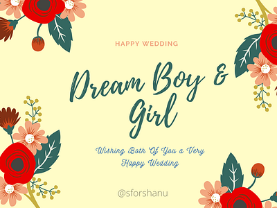 Dream Boy & Girl Wedding Message'