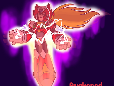 Awakened Zero (Osei Style) animation design drawing megaman illustration