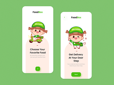 Food Ordering App Onboardning Sreens