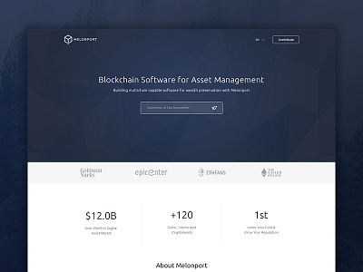 Melonport - Blockchain Software for Asset Management blockchain clean elegant website management melonport software technology ui