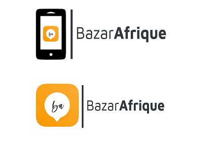 BAZAR & PHONE APP LOGO bazar logo branding company logo illustration logo logo design phone app logo