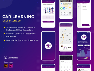 Car Learning UI app designing branding figma mockup photoshop prototyping ui wireframes xd