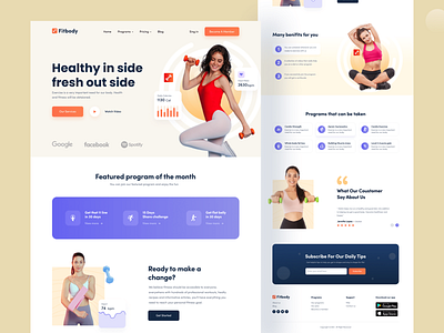 Fitness Web UI branding design figma graphic design illustration logo photoshop ui ux