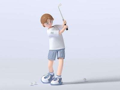 Golfer boy c4d