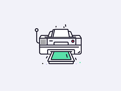 Printer free icon illustrator line printer