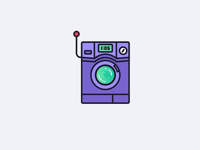 Washing machine free icon illustrator line machine