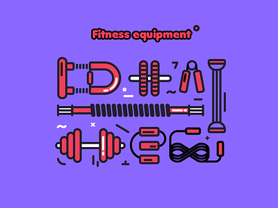 Fitness Equipment fitness free icon illustrator line red sport