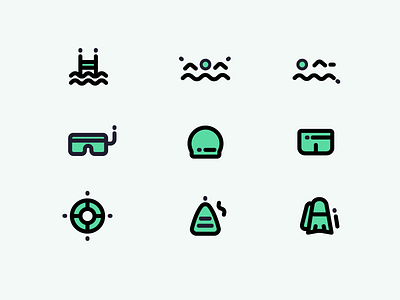 Swimming Icon free green icon illustrator line swimming