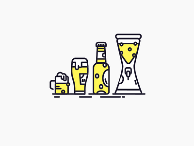 Beer beer free icon illustrator line yellow