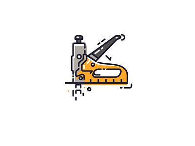 Nail Gun free icon illustrator line nail gun