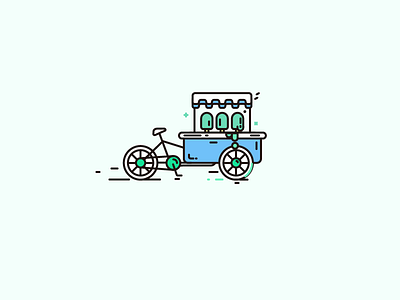 Ice Cream Cart 2017 car cream green ice icon illustrator