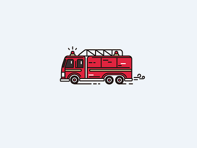 Fire Engine car fire icon illustrator red sos