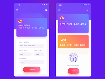 Bank Card ai app bank card gui sketch ui