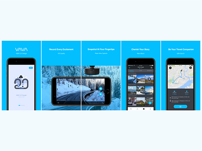 VAVA Dashcam App dash design gui icon sketch ui