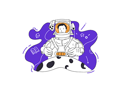 Astronauts ai free green gui icon illustration logo sketch