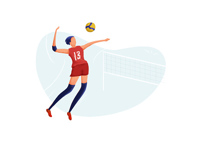 Volleyball blue free green icon illustration sketch ui