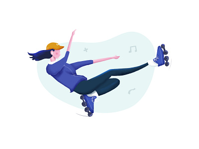 Roller-skates blue gui illustration illustrator logo sketch