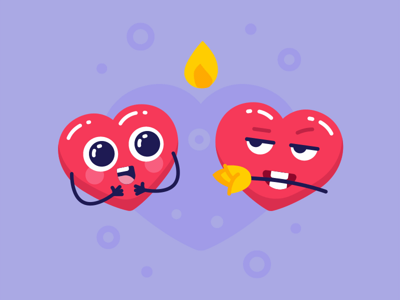 Romantic Love animation animator app character flatstyle heart icon icons illustration loop love motion motion graphic sticker