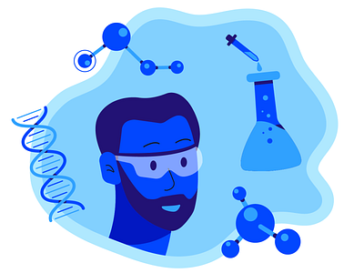 The Scientist 2d animation character design flat gif illustration logo motion motion graphic scientist the scientist ui