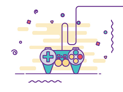 Gamepad 2d animation color flat gamepad gif illustrator line motion