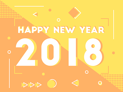 Happy New Year 2018 2d animation gif illustration illustrator motion motion graphic