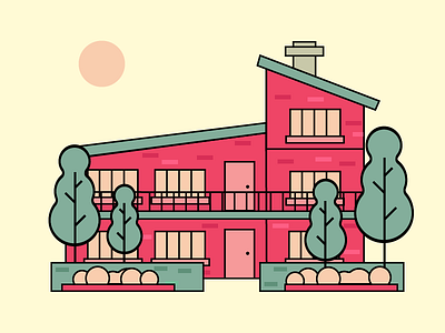 Old House 2d animation animator color flat style house illustration motion