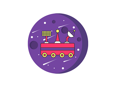 Space Rover 2d animation character flatstyle gif illustration loop motion motiongraphic video