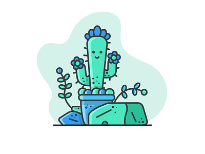 Lovely Cactus 2d animation art cactus character color flatstyle gif illustration illustrator line motion motion graphic