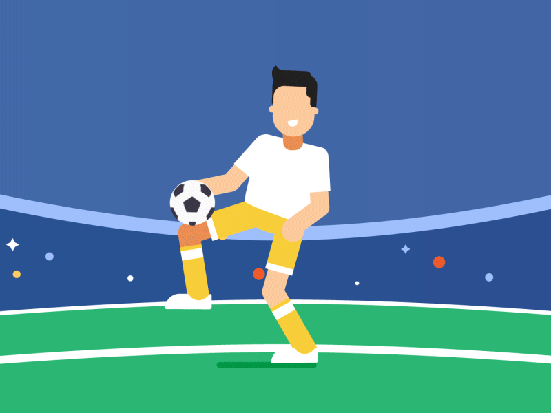 Juggling 2d animation character flat football football app gif illustration juggling motion motion graphic socer