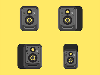 KRK Speaker 2d animation app flat gif icon icon set illustration motion motion graphic sketch speakers