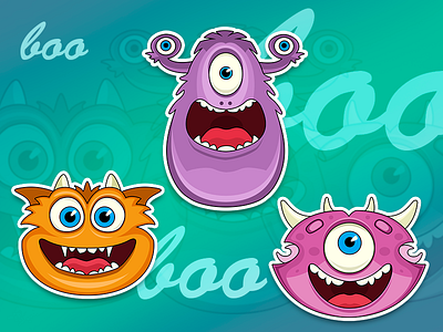 Boo Monsters charecters illustration monsters