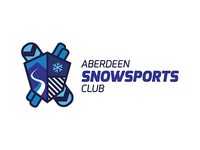 Aberdeen Snowsports Club Logo aberdeen club freestyle logo shield skiiing skiis snow snowboard snowboarding snowsports sports