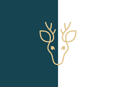 Deer Logo animal antlers boutique branding deer gold line logo luxury