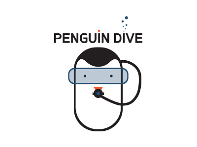 Penguin Dive color colour design dive illustrator logo penguin underwater water