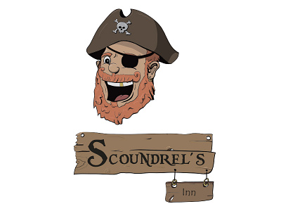 Scoundrel's Inn color colour design illustrator inn logo pirate radio