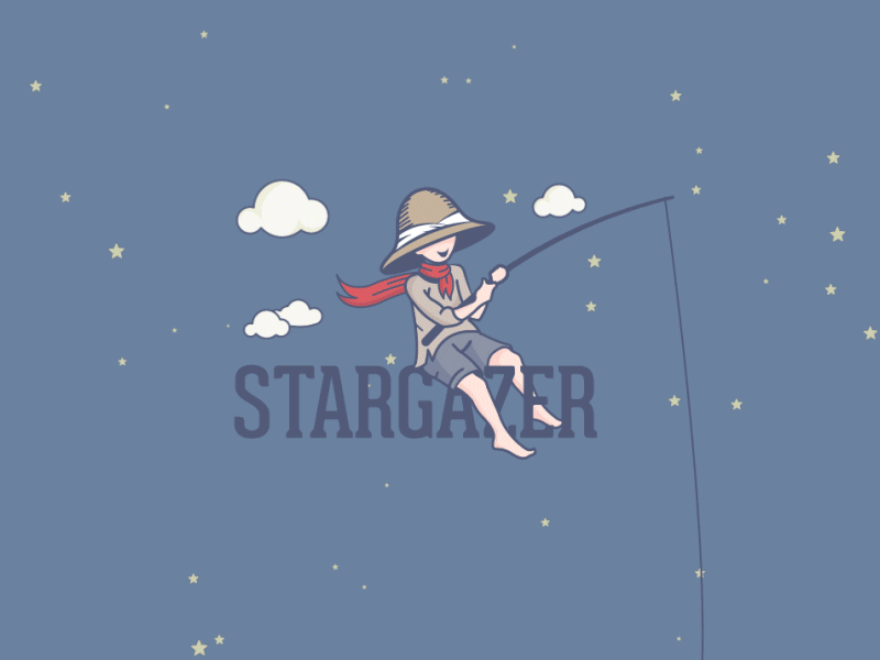 Stargazer Logo Animation after effects animation color dalajlampa fishing gif illustrator logo stargazer stars