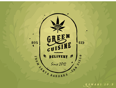 Green Cuisine Delivery branding design illustration logo typography