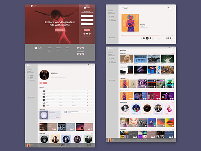 Music Web/Mobile app design - Shuffle