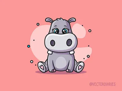 Cute Hippo🦛 animal app art beautiful branding cute cute animal design graphic design hippo hippopotamus icon illustration logo logo design typography ui ux vector