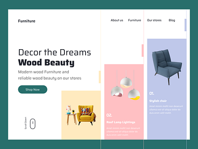 Furniture Web Landing Page Design design figma furniture landing page typography ui uiux ux web web landing page