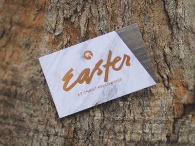 Easter Invite copper foil easter handwritten script