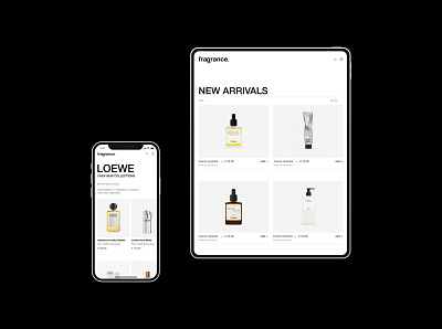 Fragrance tablet and mobile designs branding e commerce figma logo mobile mobile app product design ui ux visual design web webdesign