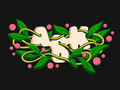 ABK halfones illustration lettering plants procreate procreateillustration typography