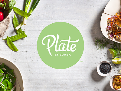 Plate branding eat food green hand letter healthy logo nutrition plate studio st louis typography zumba