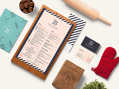Bendichas Manos Stationary b bakery business cards illustrations menus packaging patterns