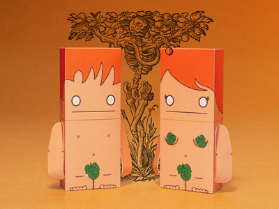 Let's Get Biblical, Adam and Eve adam eve illustrator paper paper toy papercraft vector