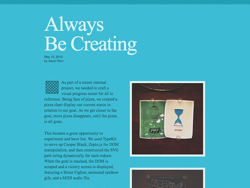 Always Be Creating (GIF) blog mailchimp theme
