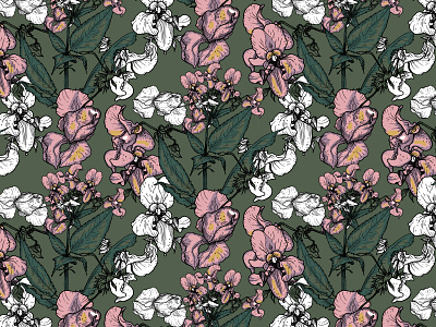 Seamless pattern with flowers