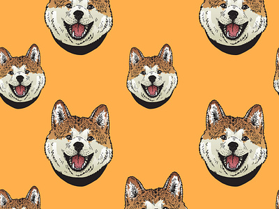 Pattern with dogs